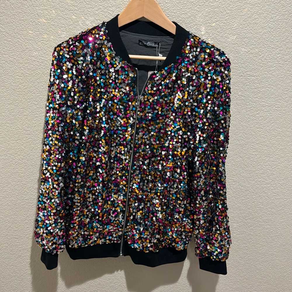 Sequin Bomber Jacket - Multicolor